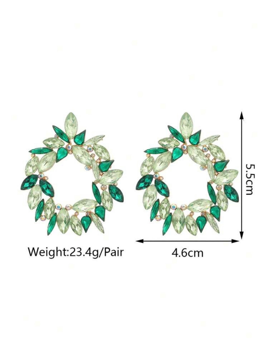 Boucles d’oreilles vertes avec perles, style frais et moderne