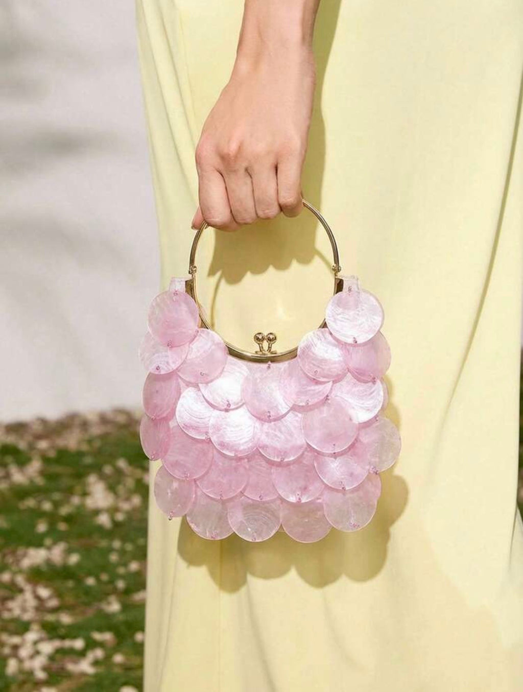 Pochette rose clair chic à finition douce